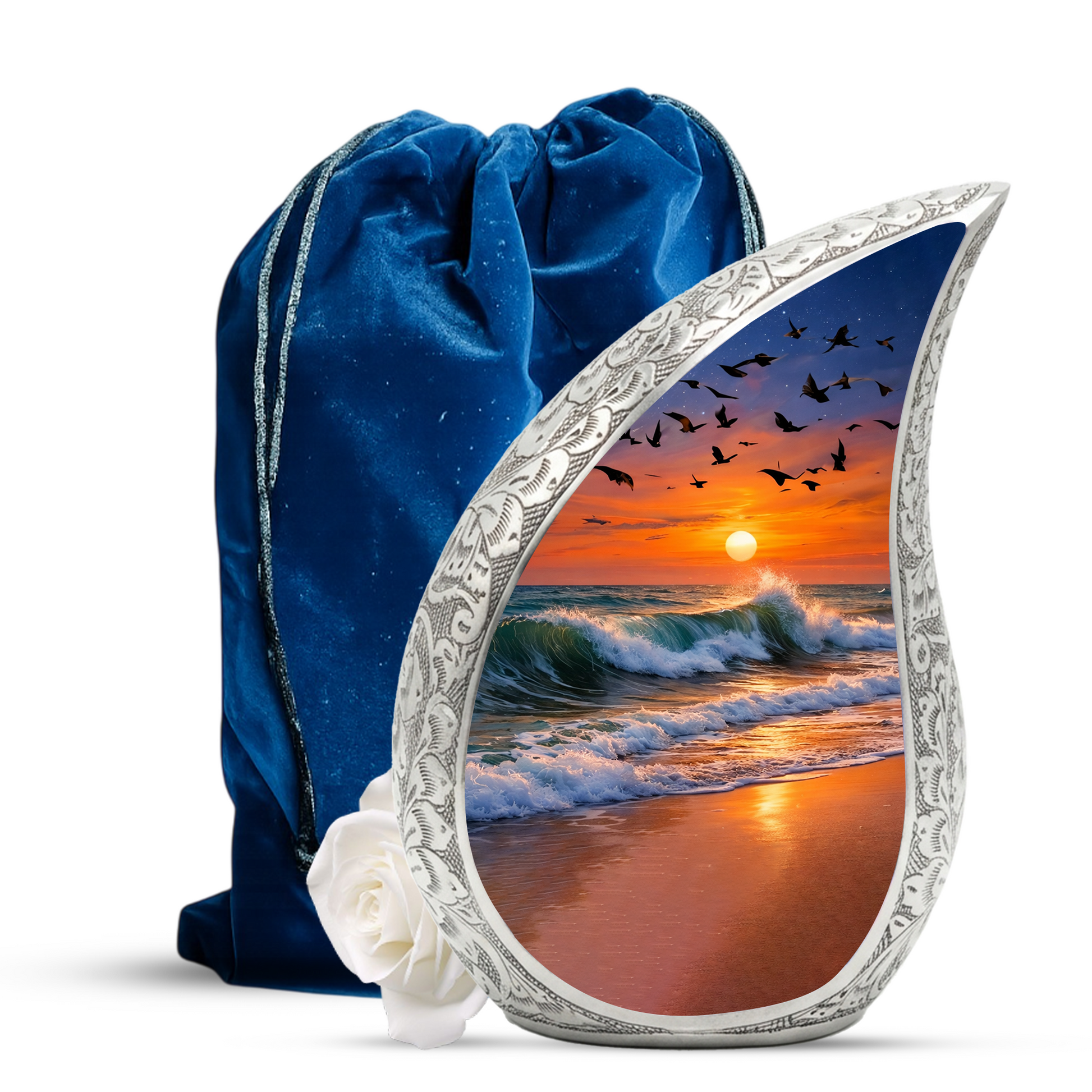 Ocean Sunset Adult Urn for Human Ashes – Premium Ocean Sunset Cremation Urn