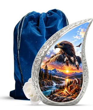 Eagle Adult Urn for Ashes, Native American Eagle Cremation Urn for Human Ashes