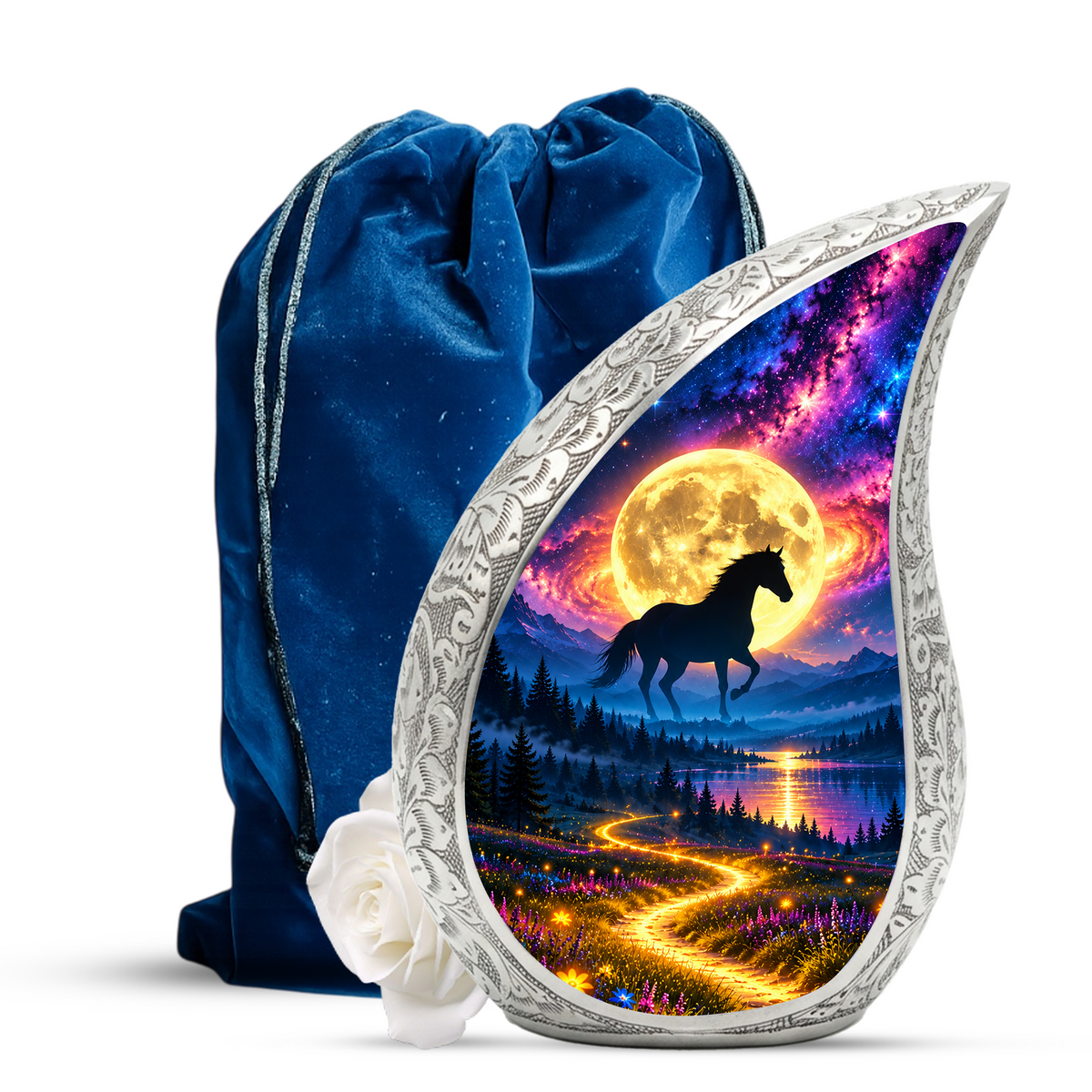 Horse Urn for Ashes, keepsake Aluminum Horse Cremation Urn