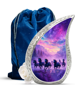 Running Horses Adult Urn for Human Ashes – Premium Horses Cremation Urn