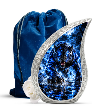 Black Panther Cremation Urn for Ashes, Panther Memorial Urn, Wildlife Adult Urn, Big Cat Cremation