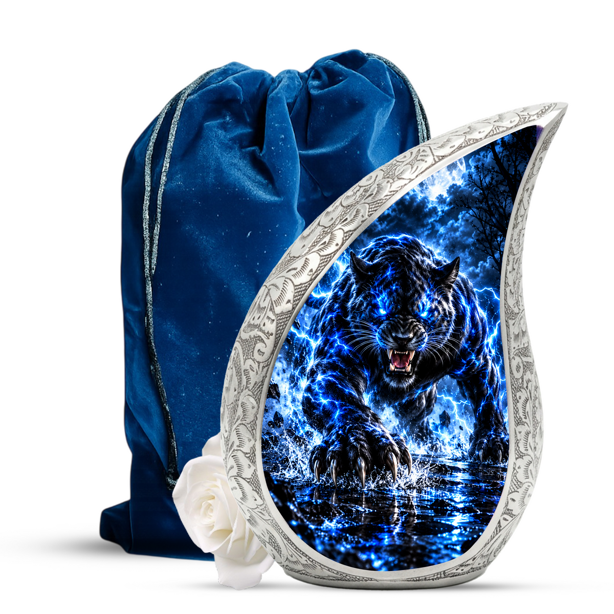 Black Panther Cremation Urn for Ashes, Panther Memorial Urn, Wildlife Adult Urn, Big Cat Cremation