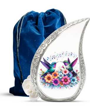 Beautiful Hummingbird with flowers Cremation Urn for Adult Ashes