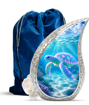 Sea Turtle Urn for Human Ashes – Ocean Theme Adult Cremation Urn