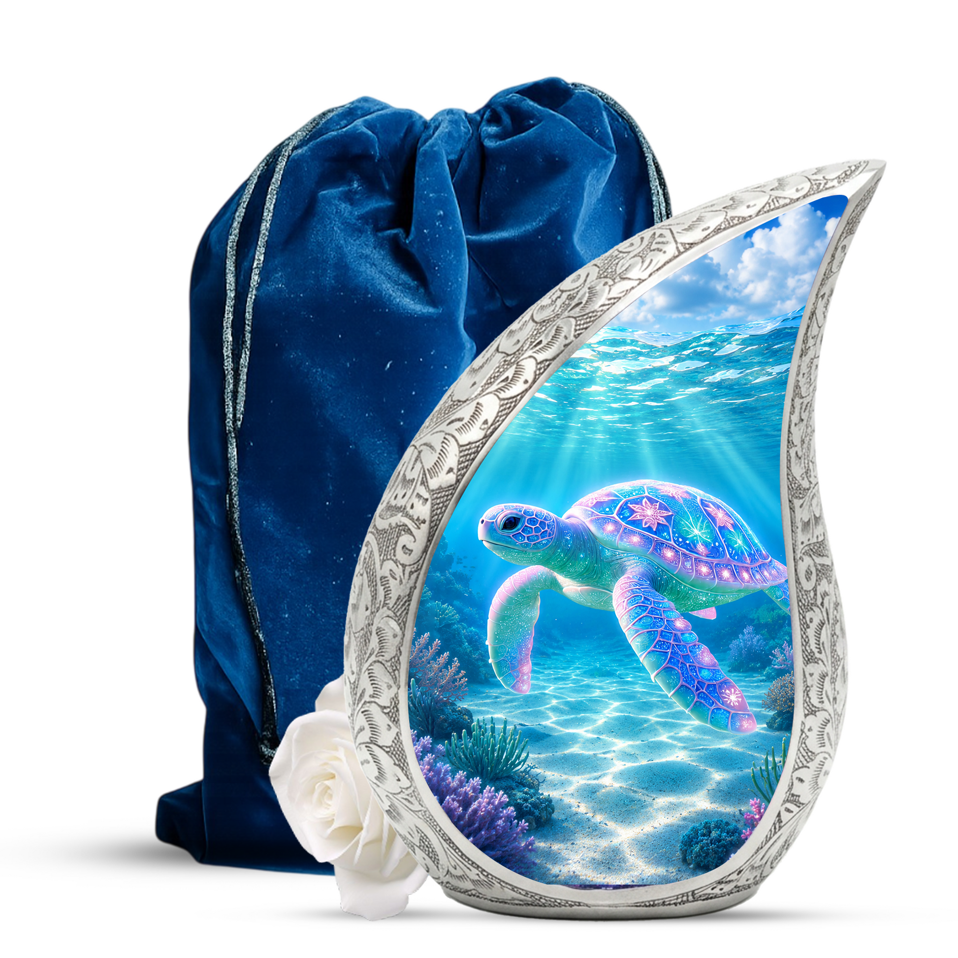Sea Turtle Urn for Human Ashes – Ocean Theme Adult Cremation Urn