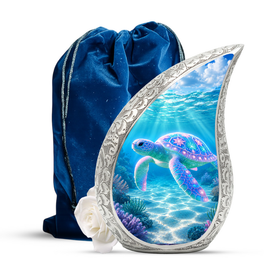 Sea Turtle Urn for Human Ashes – Ocean Theme Adult Cremation Urn