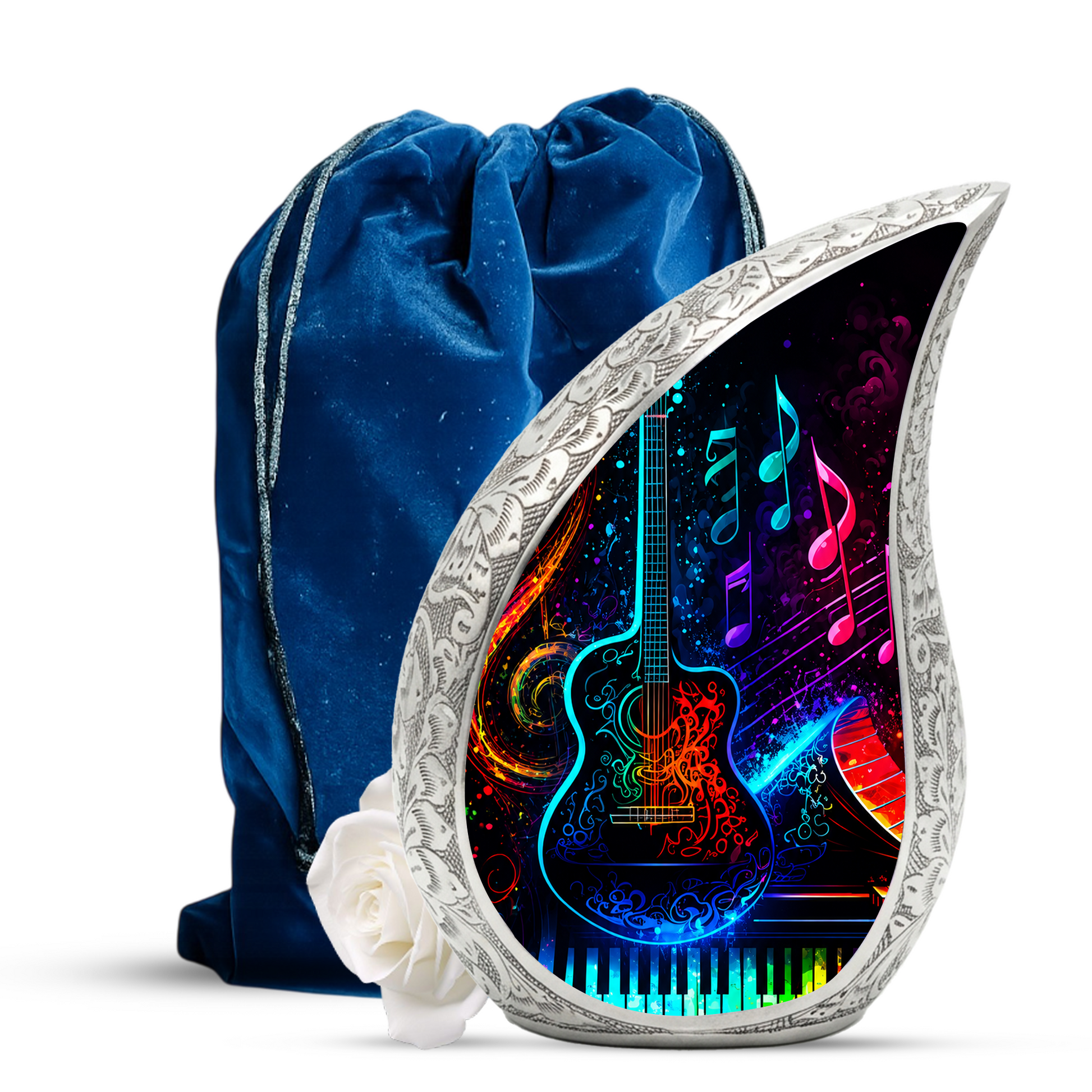 Colorful Music Guitar Cremation Urn for Adult Ashes
