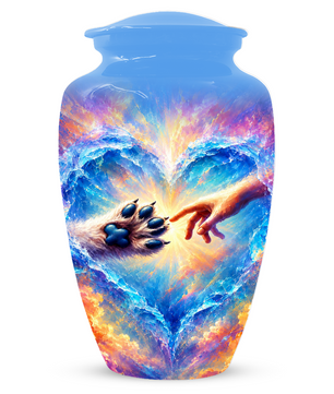 Rainbow Bridge Paw Print Cremation Urn -Dog Memorial Keepsake Urns for Ashes