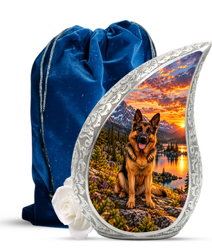 German Shepherd Cremation Urn for Ashes, Dog Memorial Urn, German Shepherd Adult Urn