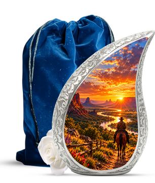 Cowboy Horse Cremation Urn for Ashes, Western Memorial Urn, Cowboy Adult Urn, Horse Lover Urn
