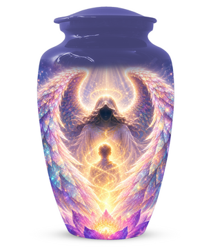 Guardian Angel Cremation Urn, Personalized Angel Memorial Urn for Human Ashes