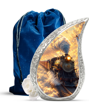 Steam Train Urn for Adult Ashes | Adult Cremation Urn | Memorial Urn for Human Ashes
