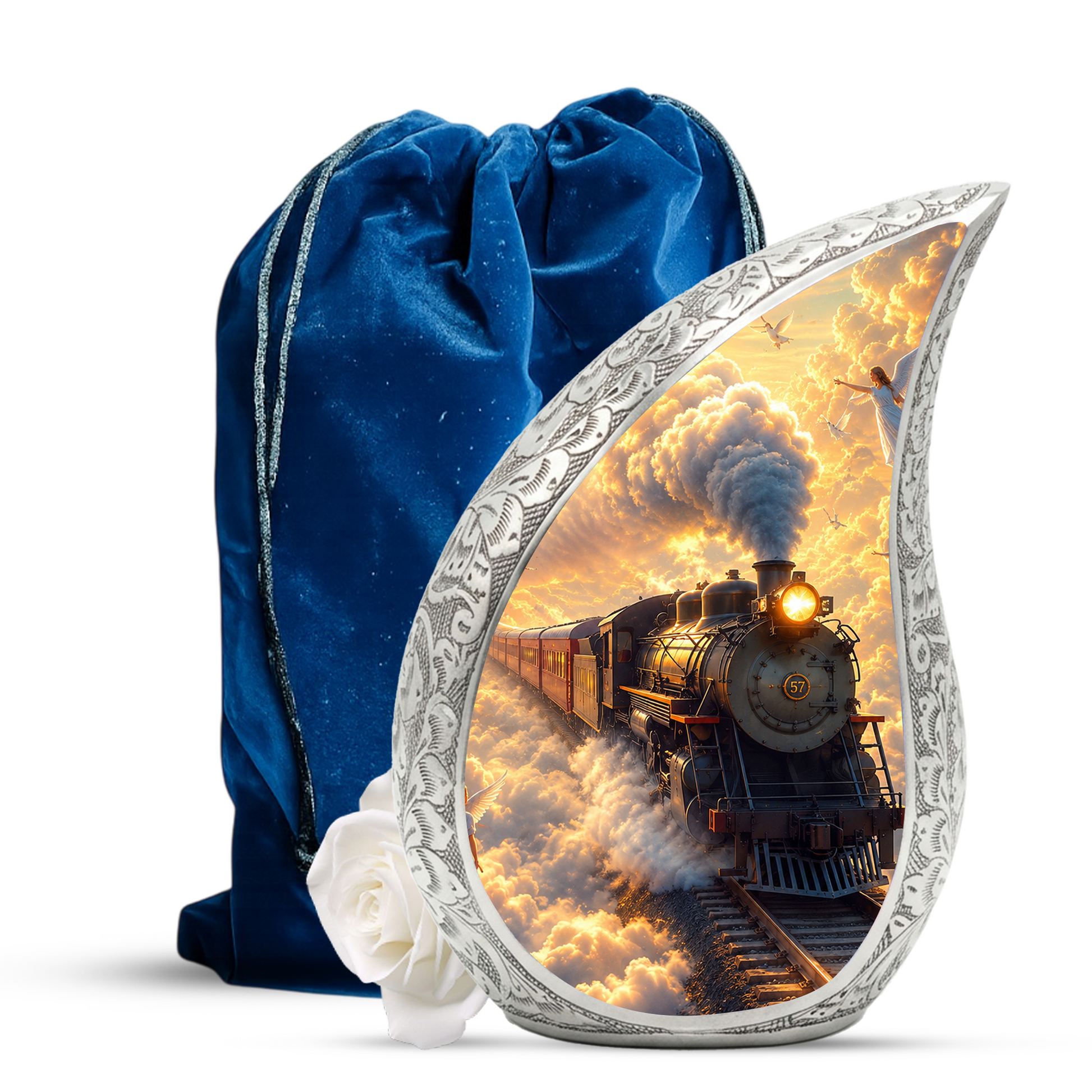 Steam Train Urn for Adult Ashes | Adult Cremation Urn | Memorial Urn for Human Ashes