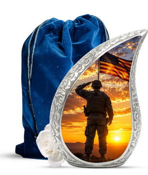 Soldier Urn for Dad & Father | Military Cremation Urn for Adult Male, Son & Men | Personalized Soldier Memorial Urn