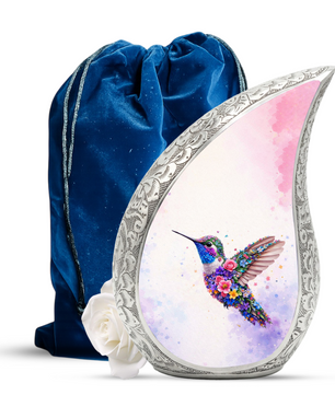 Beautiful Pink Hummingbird Cremation Urn for Adult Ashes