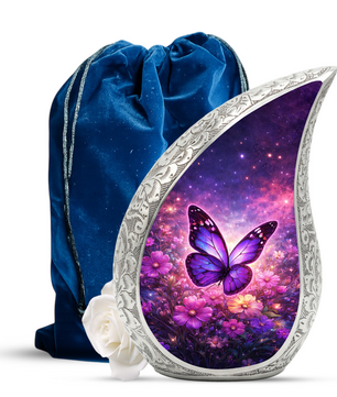 Purple Butterfly Adult Urn for Human Ashes – Premium Purple Butterfly Cremation Urn