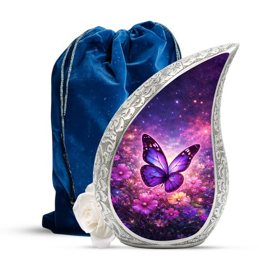Purple Butterfly Adult Urn for Human Ashes – Premium Purple Butterfly Cremation Urn