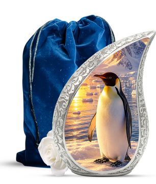 Penguin Memorial Urn for Mom, Dad & Family – Handmade Cremation Urn for Human Ashes