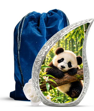 Panda Cremation Urn for Adult Ashes, Cute Panda Memorial Urn, Bamboo Forest Animal Urn