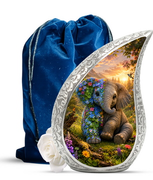 Elephant Urn for Human Ashes | Majestic Elephant Adult Cremation Urn | Wildlife Memorial Urn