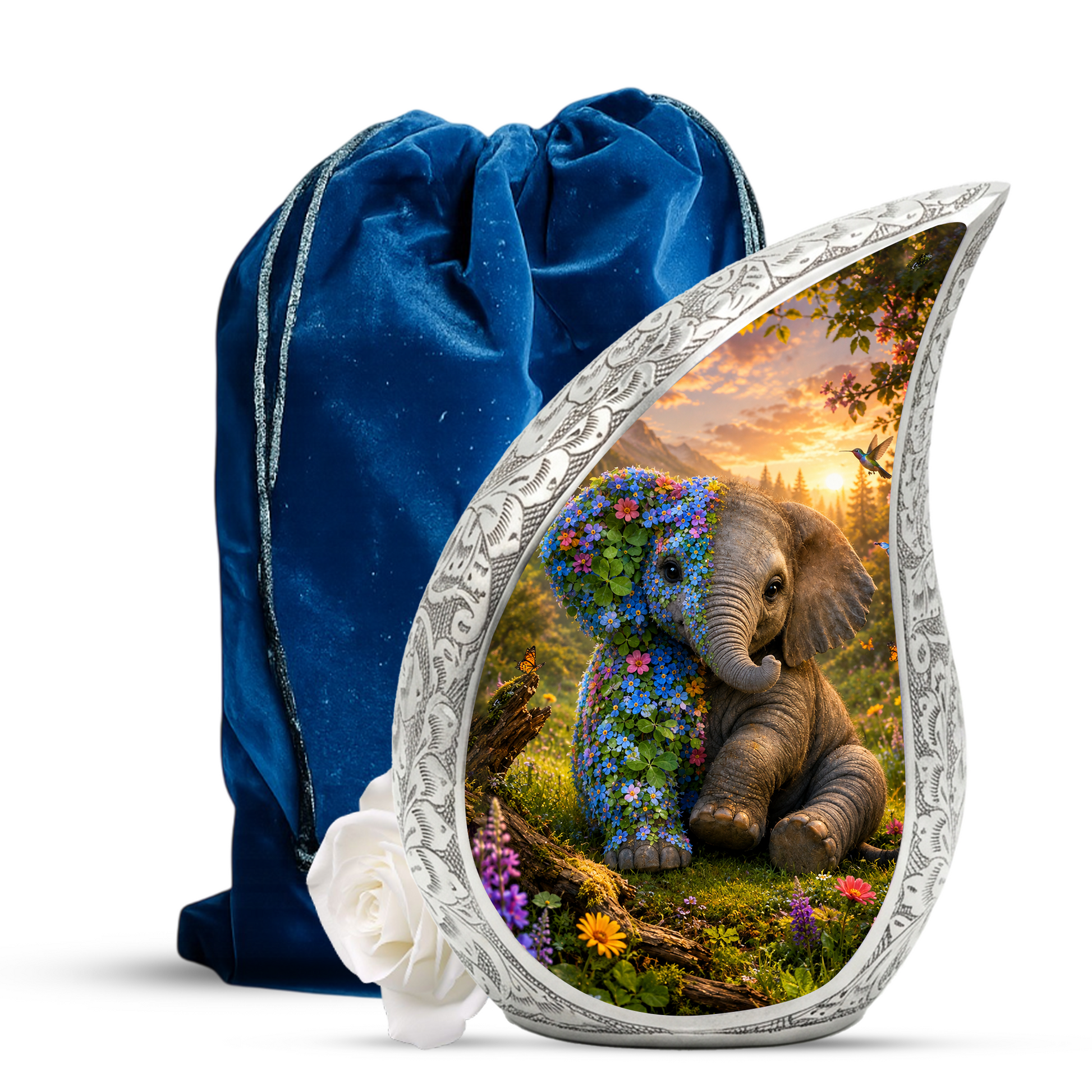 Elephant Urn for Human Ashes | Majestic Elephant Adult Cremation Urn | Wildlife Memorial Urn