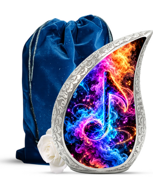 Musical Note Cremation Urn for Ashes, Colorful Music Lover Memorial Urn