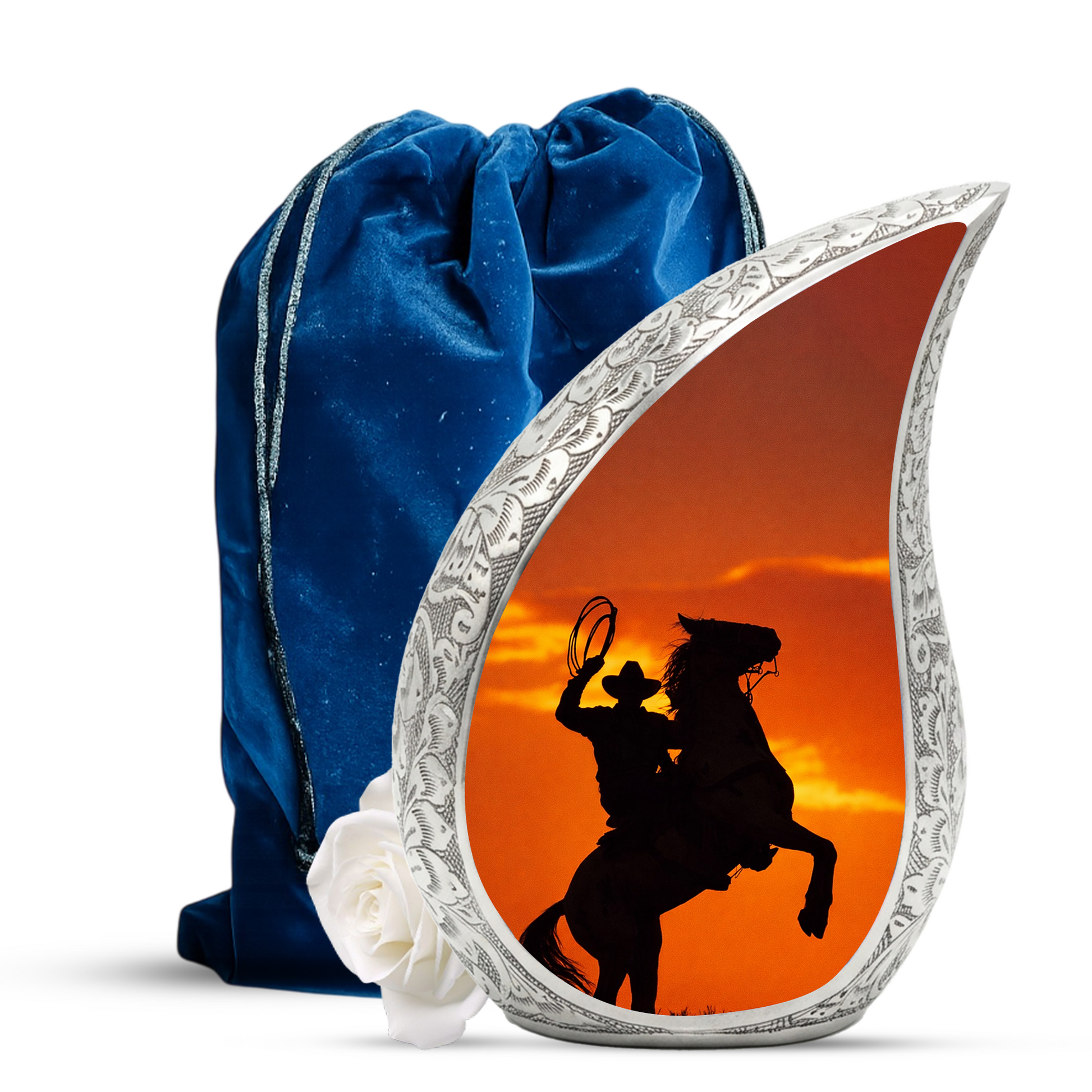 Cowboy Urn for Dad, Personalized Western Memorial