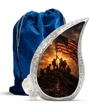 Soldier Sunset Urn for Human Ashes | Military Adult Cremation Urn Memorial
