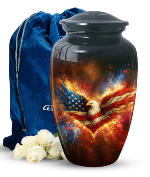 American Patriotic Urns for Dad, American Patriotic Personalized Large Urn for Dad
