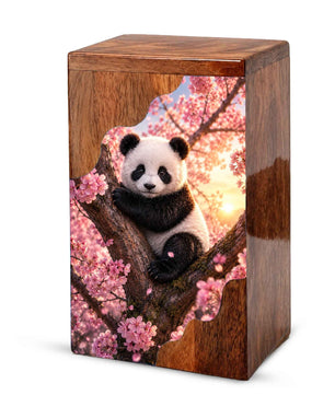 Panda Wooden Cremation Urn – Wooden Urn for Human Ashes