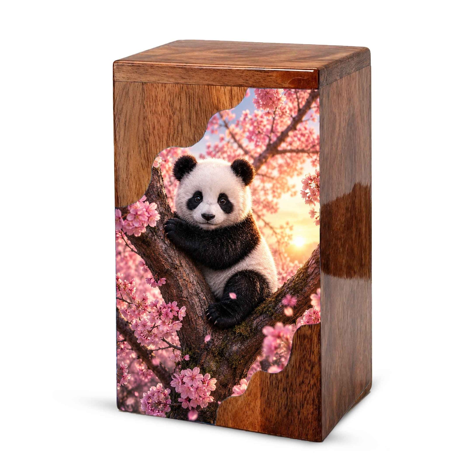 Panda Wooden Cremation Urn – Wooden Urn for Human Ashes