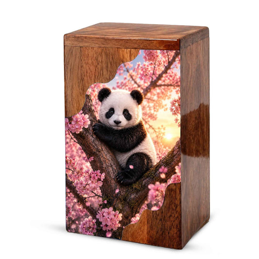 Panda Wooden Cremation Urn – Wooden Urn for Human Ashes