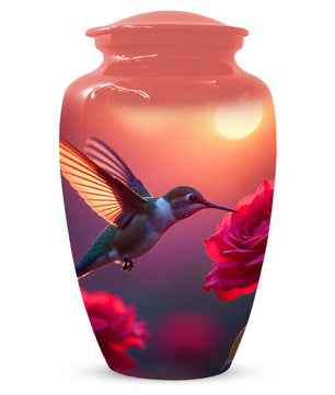 Hummingbird Sunset Adult Urn for Human Ashes | Elegant Adult Cremation Urn for Ashes