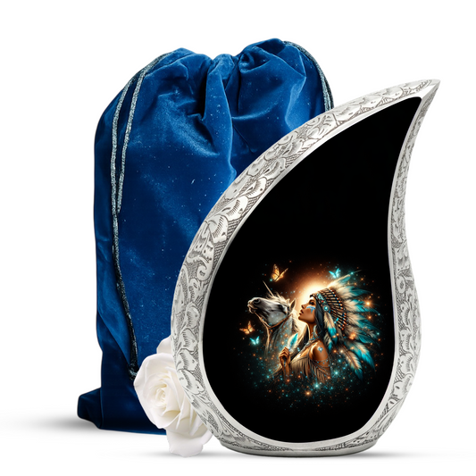 Native American Woman Cremation Urn for Mom & Women
