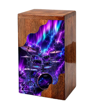 Drummer Wooden Cremation Urn – Aurora Memorial Urn