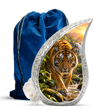 Tiger Cremation Urn for Dad -  Bengal Tiger Memorial Urn for Ashes