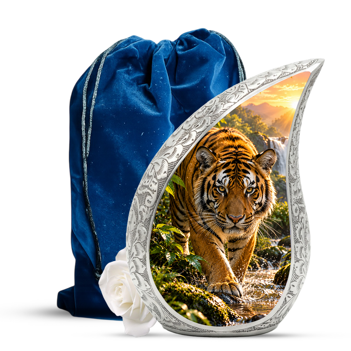 Tiger Cremation Urn for Dad -  Bengal Tiger Memorial Urn for Ashes