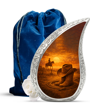 Western Urn for Human Ashes| Cowboy Urn |Personalized Urn for Dad