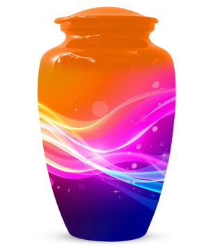 Modern Abstract Cremation Urn for Ashes – Colorful Adult Funeral Urns