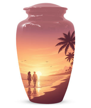 Beach Sunset Cremation Urn for Human Ashes | Personalized Adult Urn, Ocean Theme Urn & Beach Keepsake Urn