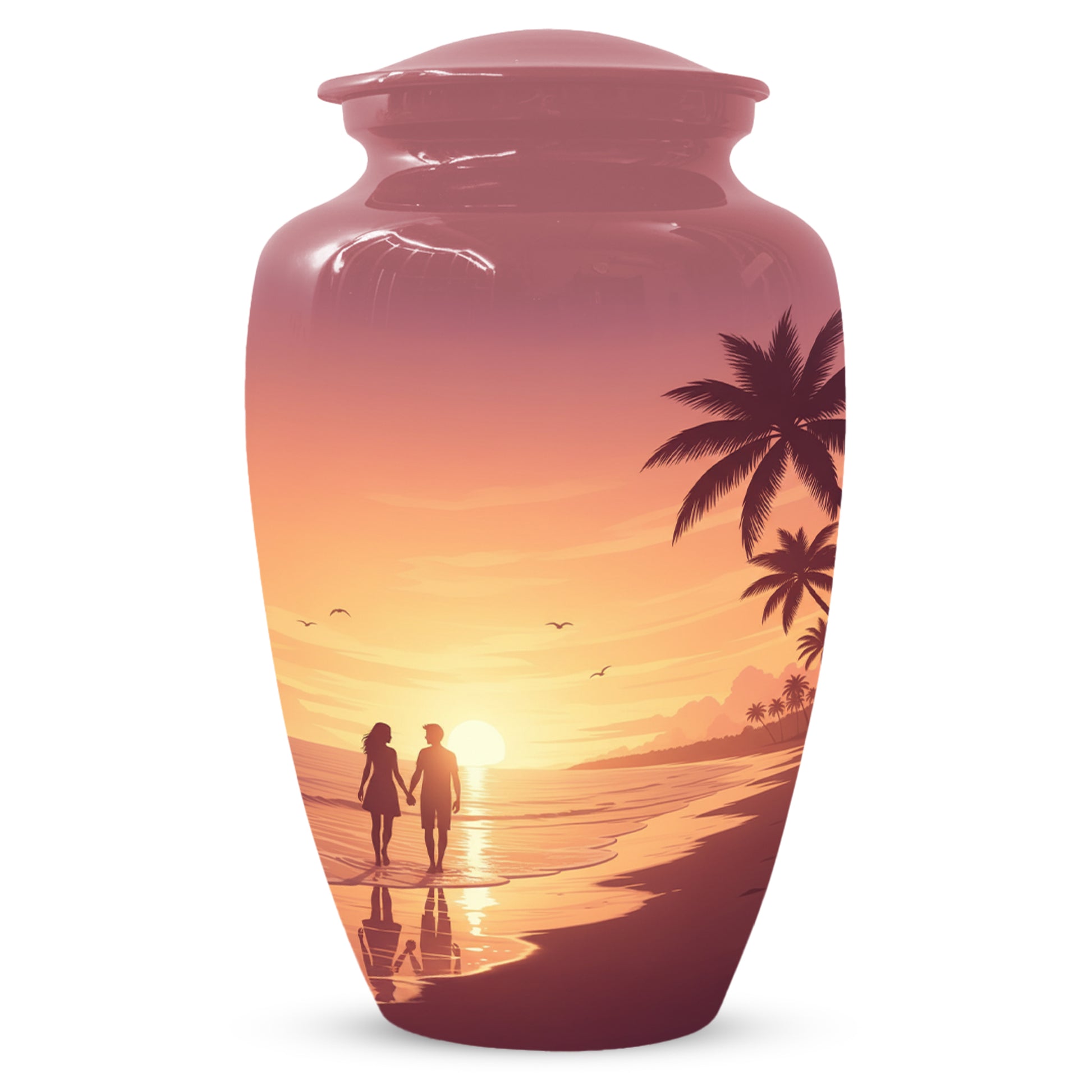 Beach Sunset Cremation Urn for Human Ashes | Personalized Adult Urn, Ocean Theme Urn & Beach Keepsake Urn