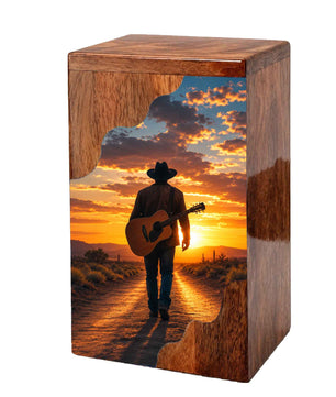 Guitar Wooden Cremation Urn – Wooden Urn for Human Ashes