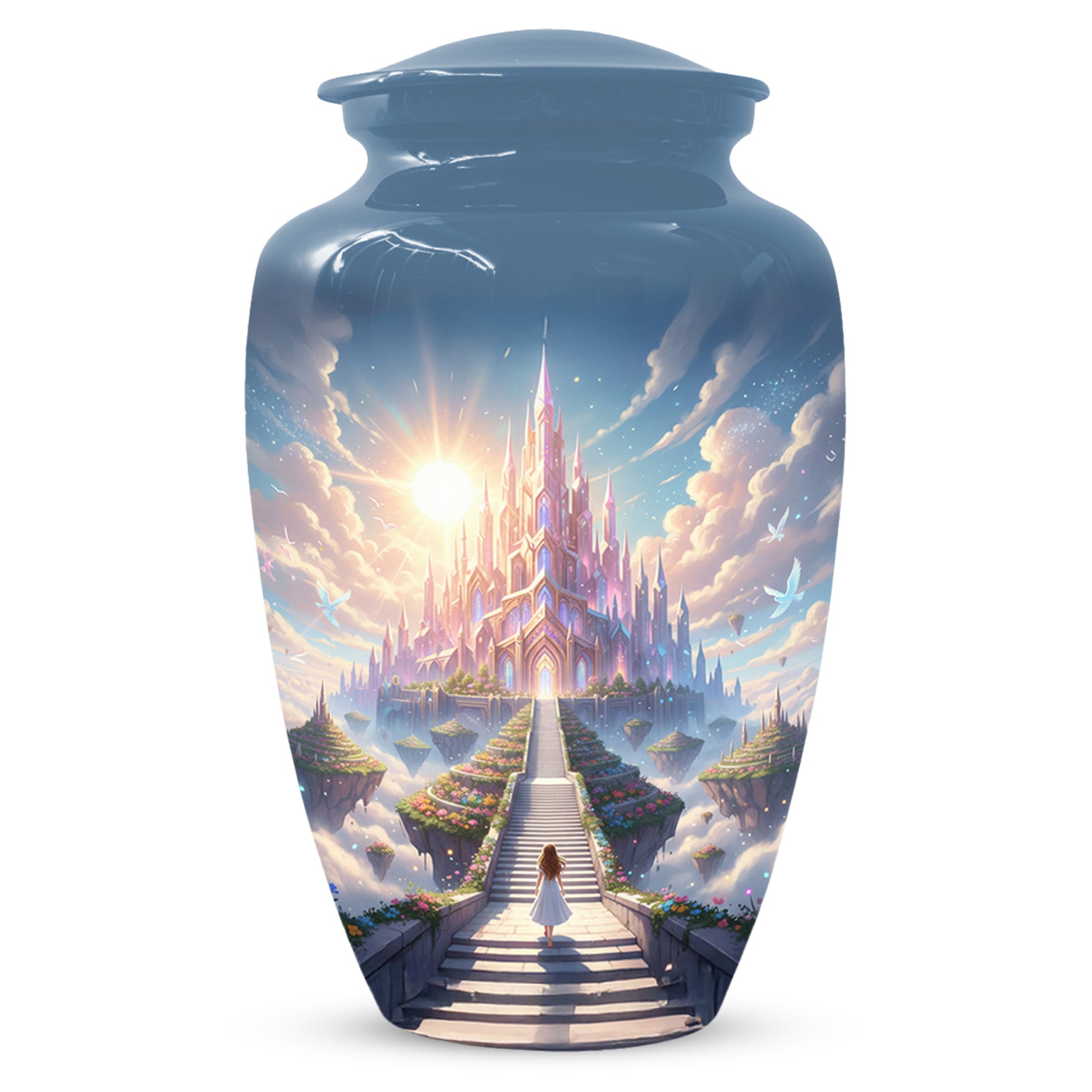 Heaven Stairway Urn for Mom – Custom Angel Memorial Cremation Urn for Ashes