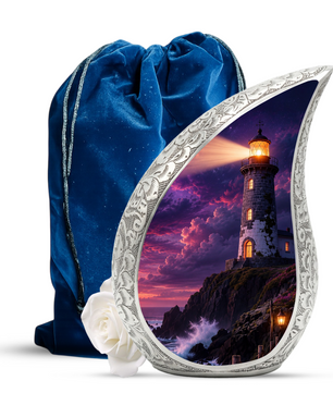 Lighthouse Storm Urn for Human Ashes | Adult Cremation Urn for Men & Women