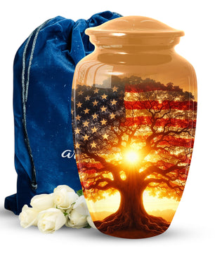 American Patriotic Memorial Large Urn - Keepsake Urn for Ashes