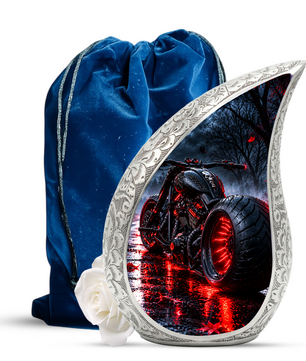 Motorcycle Cremation Urn for Ashes, Biker Memorial Urn, Motorcycle Adult Urn, Personalized Biker Cremation Urn