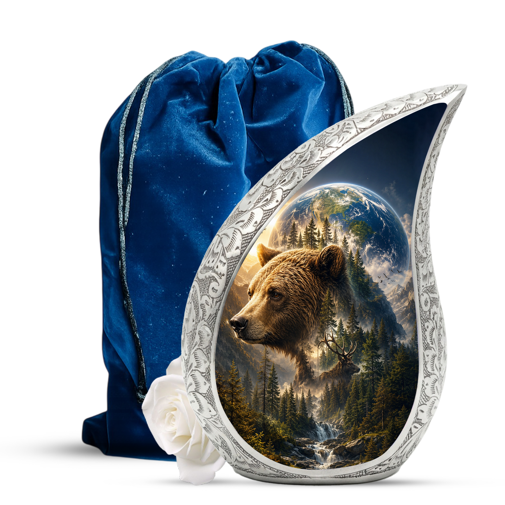 Bear Urn for Human Ashes | Powerful Bear Adult Cremation Urn | Wildlife Memorial Urn