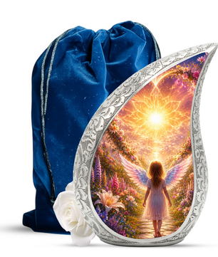 Angel Girl Cremation Urn for Mom, Women & Daughters | Beautiful Female Urn for Human Ashes | Keepsake Memorial Urn