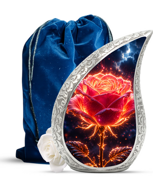 Beautiful Rose Urn for Mom & Women – Cremation Urn for Human Ashes, Keepsake Memorial Urn for Mother