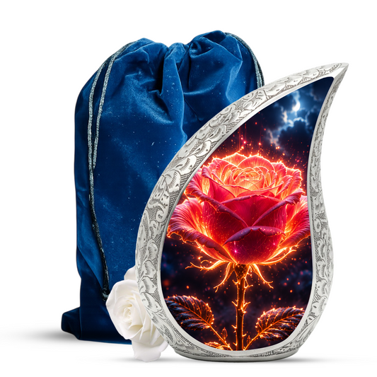 Beautiful Rose Urn for Mom & Women – Cremation Urn for Human Ashes, Keepsake Memorial Urn for Mother